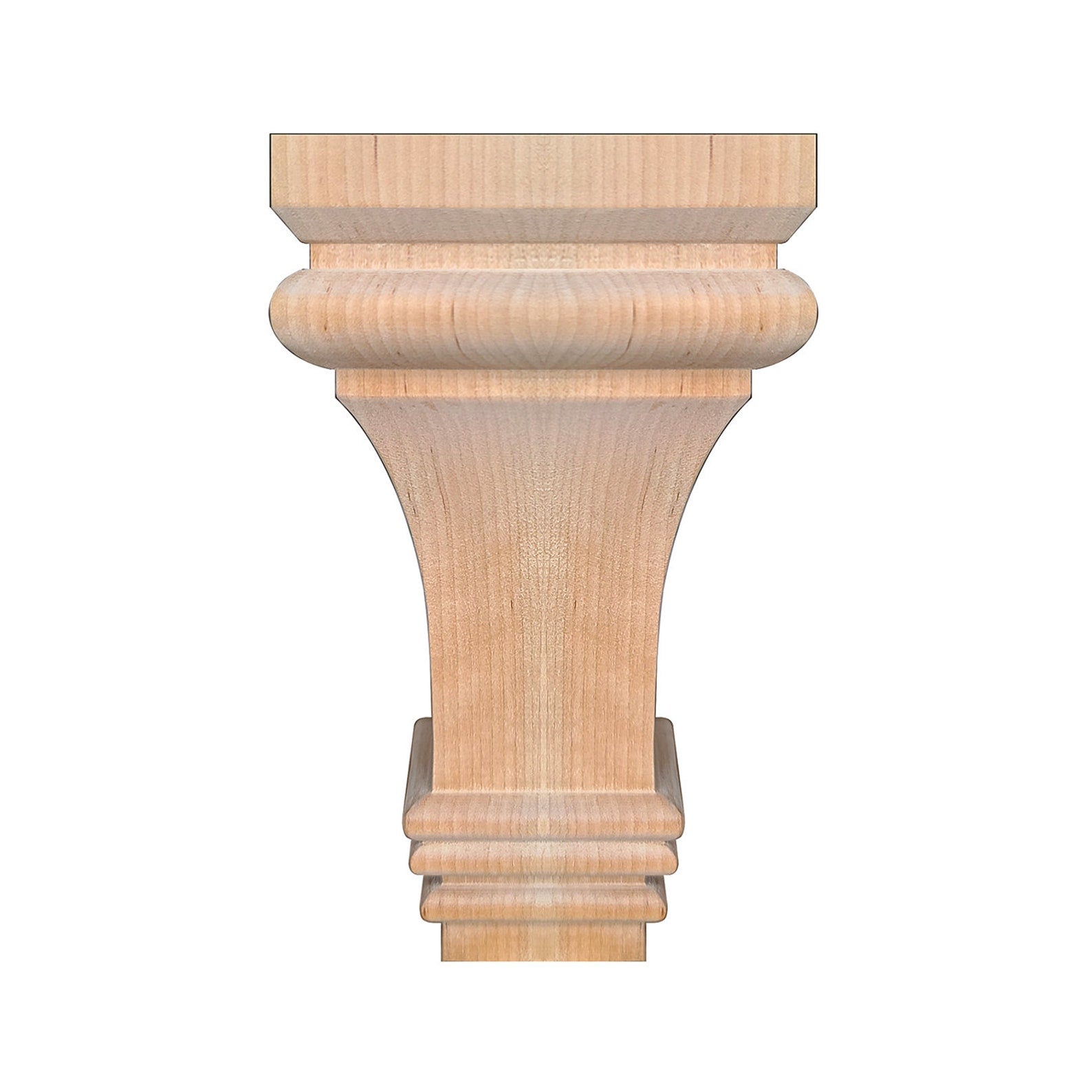 PAIR of Carved Square Furniture Legs, Square Top, Available from 2-1/2" to 4" Square