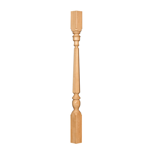 Set of 4,  SPD-08 Wood Carved Hexagon Stair Balusters, 38"High, Unfinished