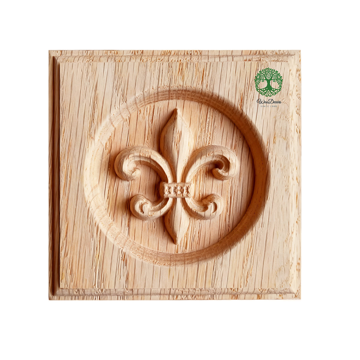 PAIR of Wood Carved Square Architrave Blocks, Plinth Section #1,  Available in 4 designs & 3 Sizes